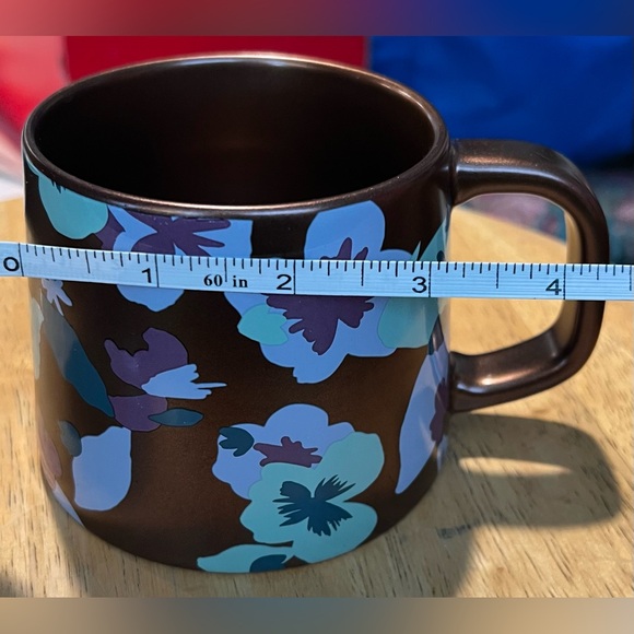 Starbucks Bronze Floral Flower Pansies Ceramic Coffee Mug 14Oz 2020 Teal Purple - Picture 9 of 10
